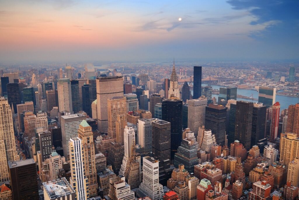 New York City Manhattan skyline aerial view