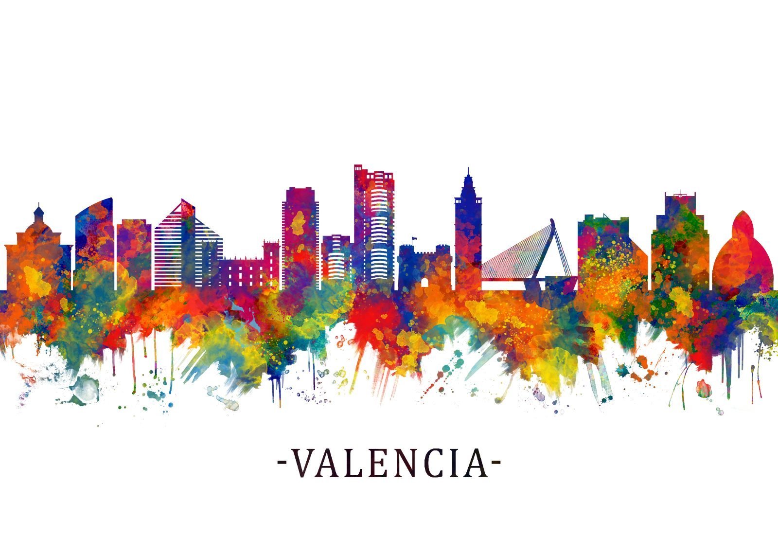 Valencia Spain skyline on a sunny day