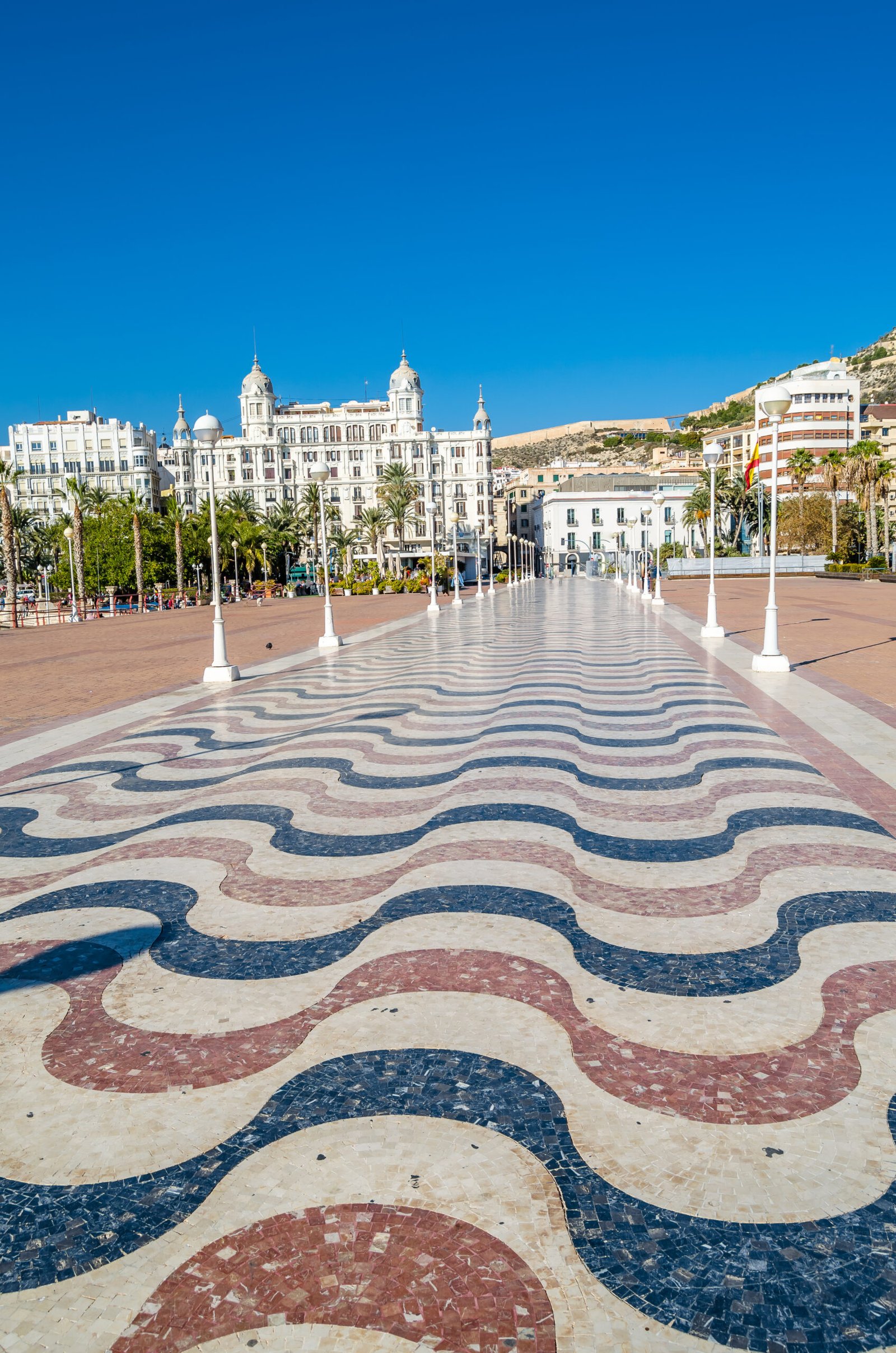 Urban landscape view of the Mediterranean city of Alicante, Spain