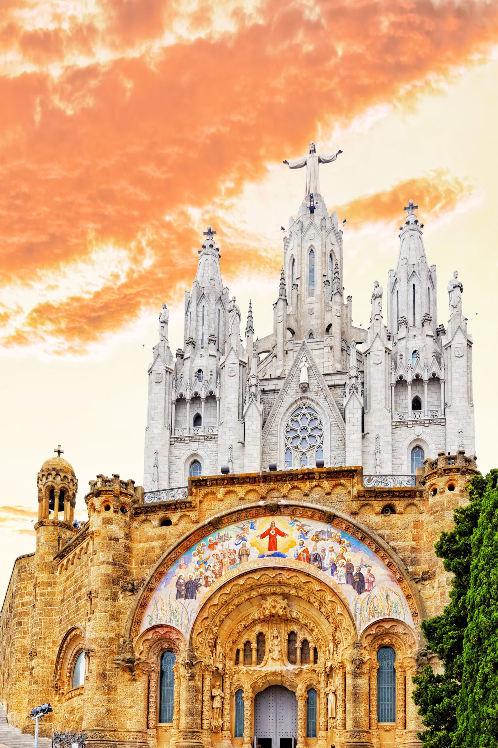 Temple of the Sacred Heart on Mount Tibidabo, Barcelona, Spain