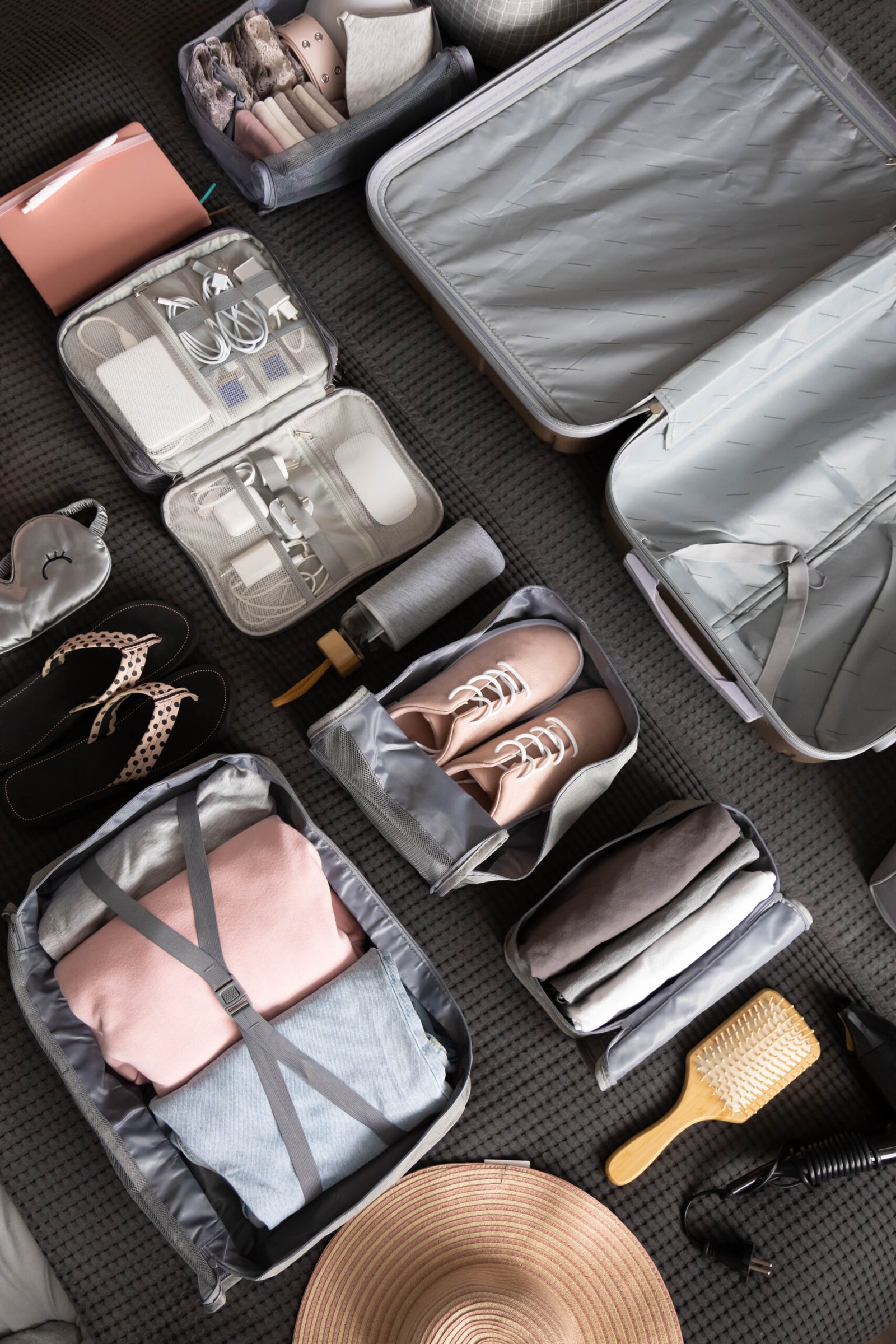Packing cubes organizing clothes using the konmari method