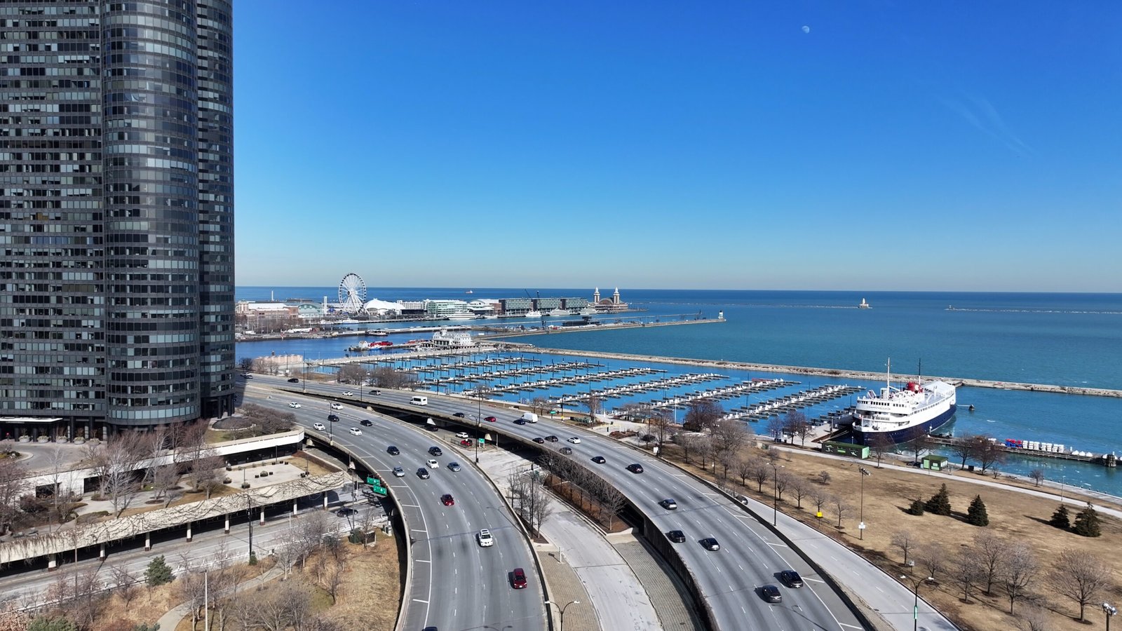 Chicago skyline viewed from Lake Michigan