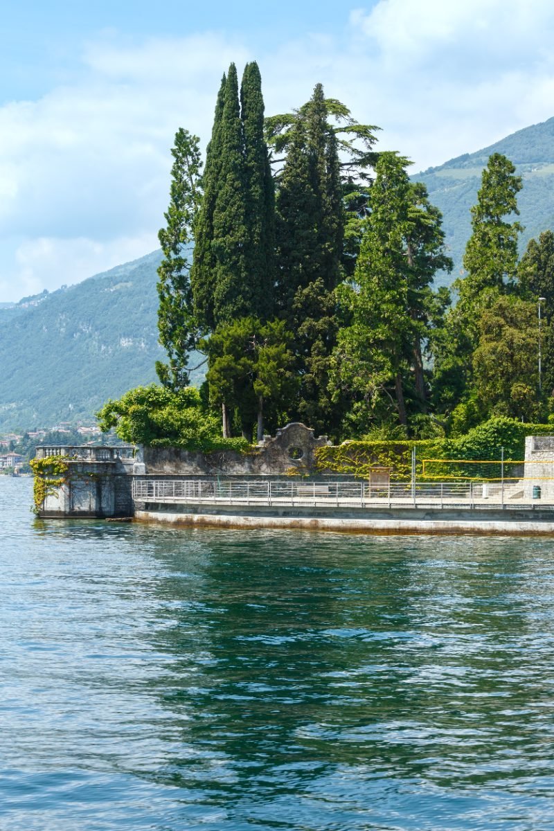 Lake Como shore seen from a ferry