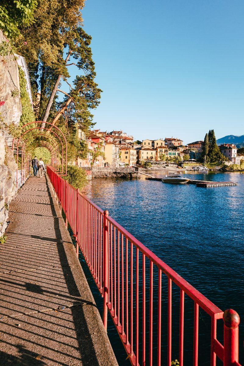 Lakeside walking path in Varenna, Lake Como