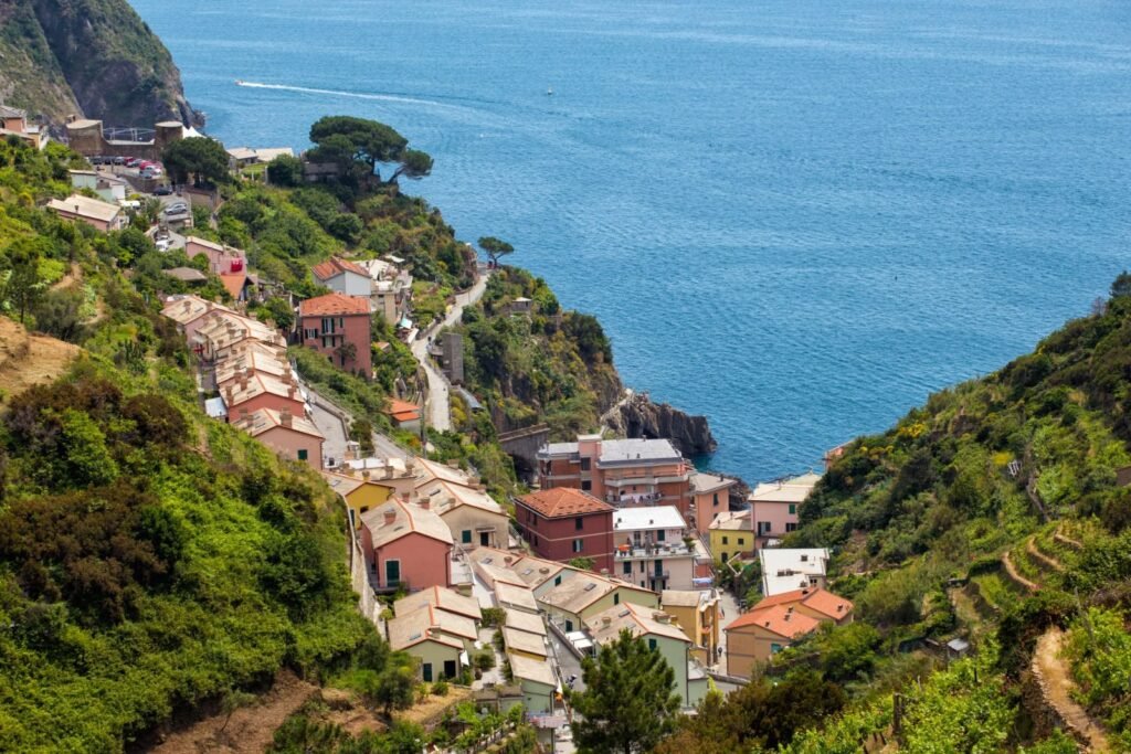 Cinque Terre villages aerial view