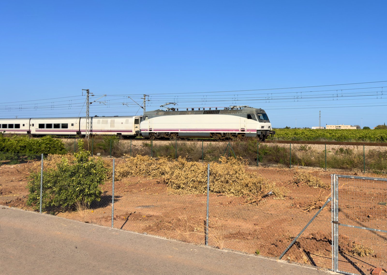 A high-speed European train in motion, budget transportation between cities