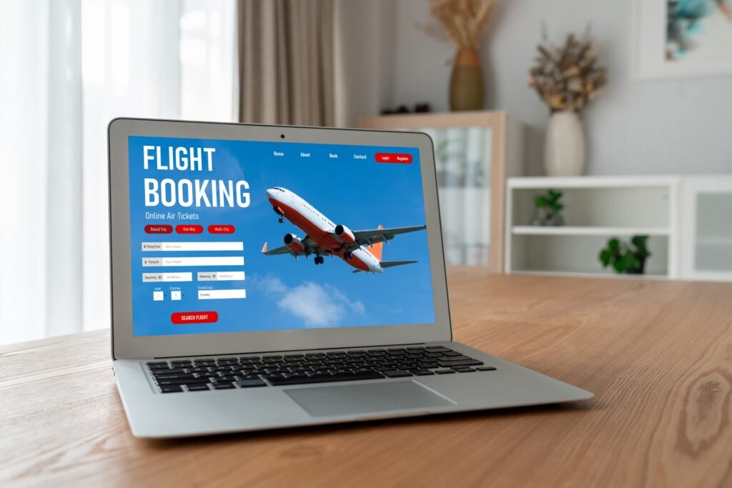 Searching for flights on an online booking website