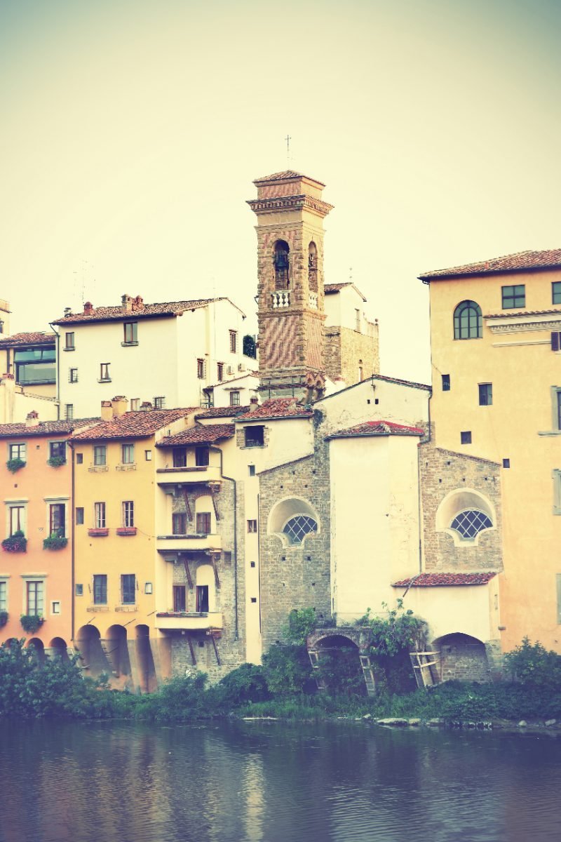 Houses on the Arno riverside in Florence