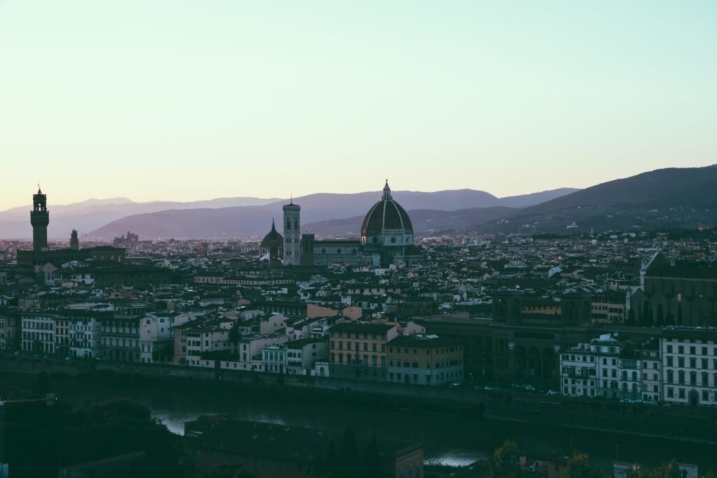 Panoramic view of Florence with the Duomo from Piazzale Michelangelo