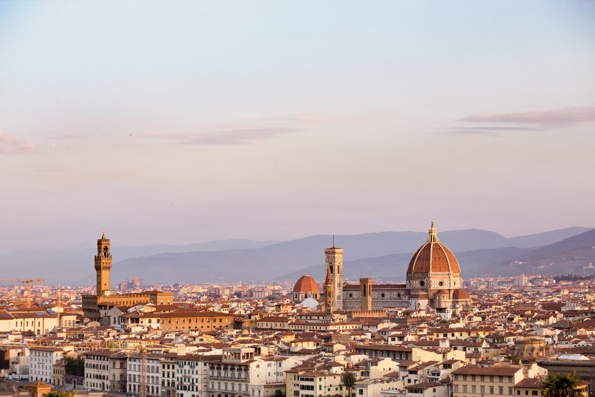 Florence at sunrise from a viewpoint