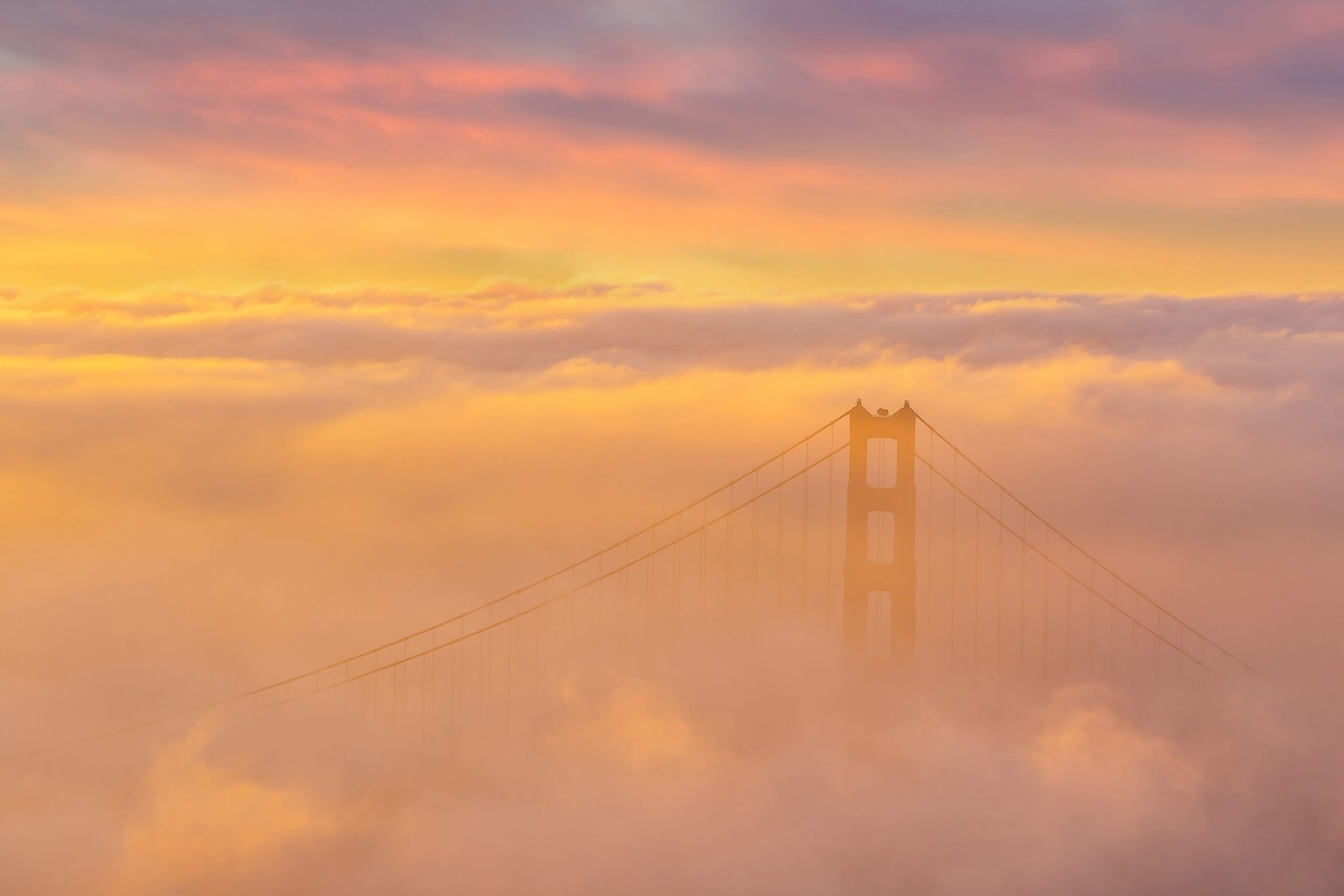 The Golden Gate Bridge in San Francisco at twilight