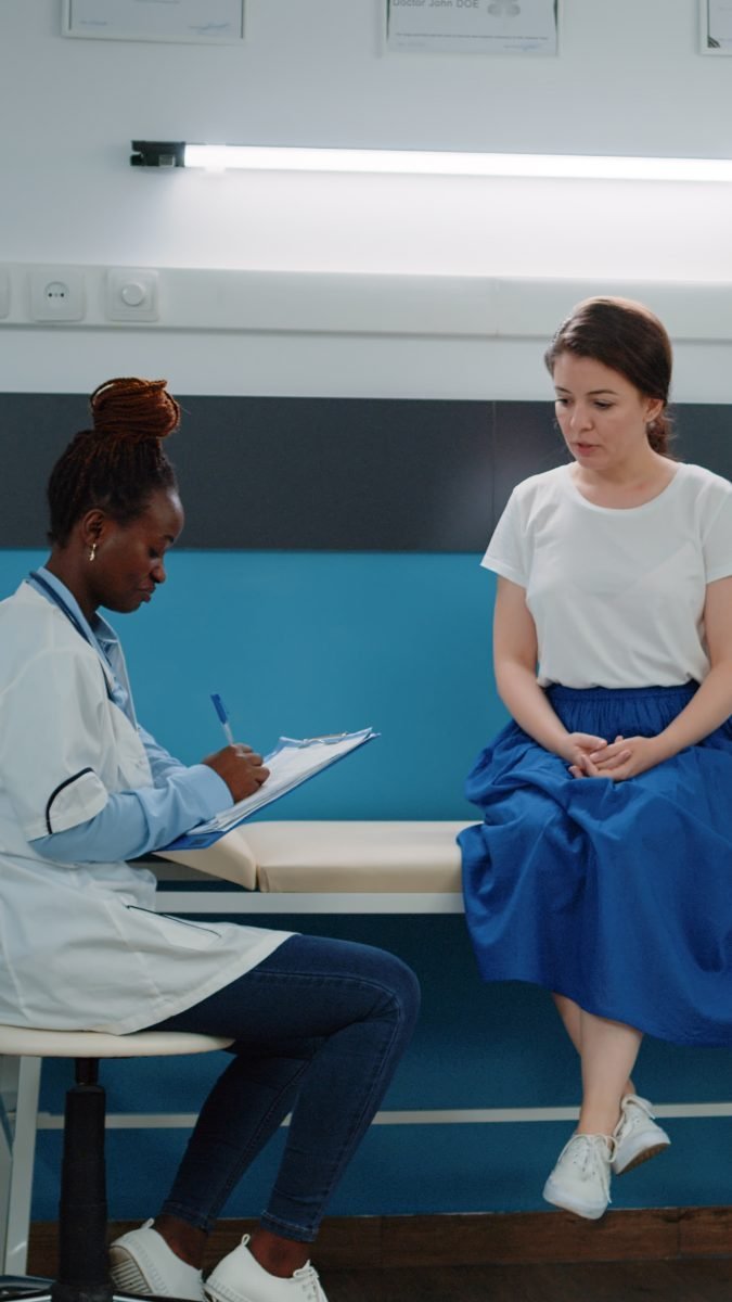 A patient at a medical checkup