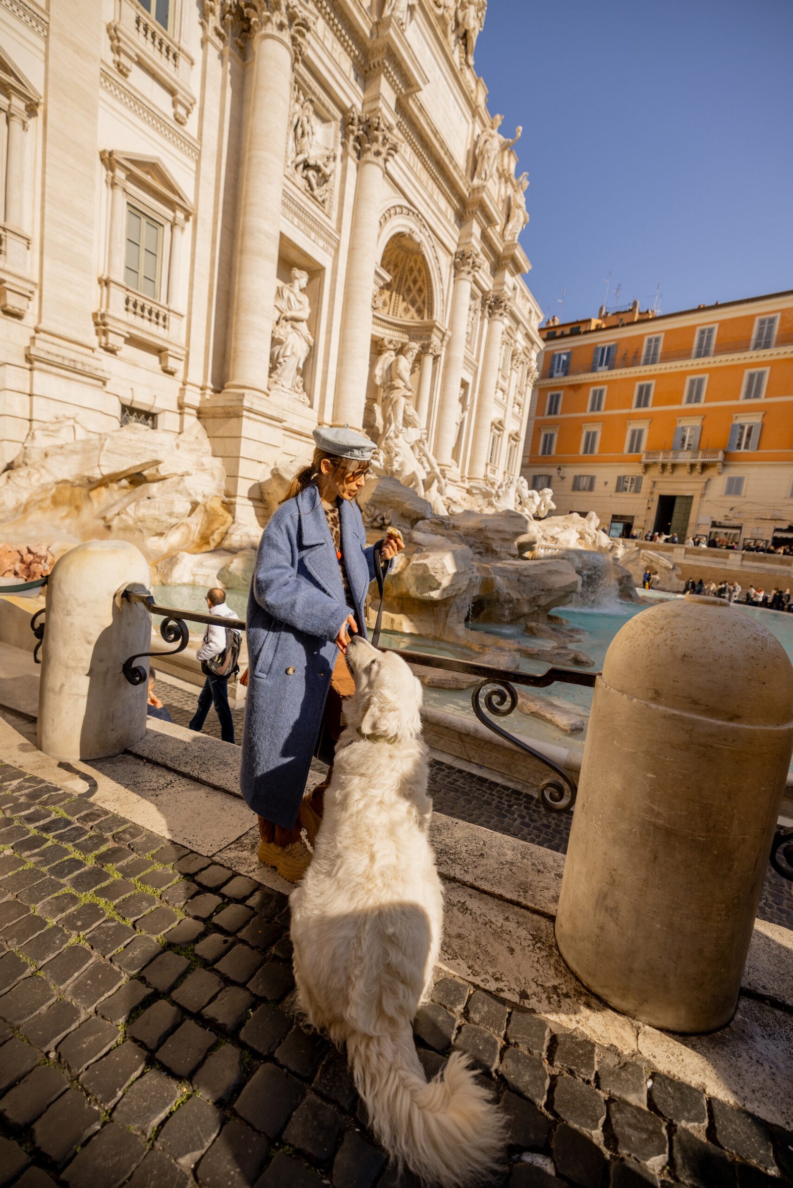 Tourists at the Trevi Fountain in Rome