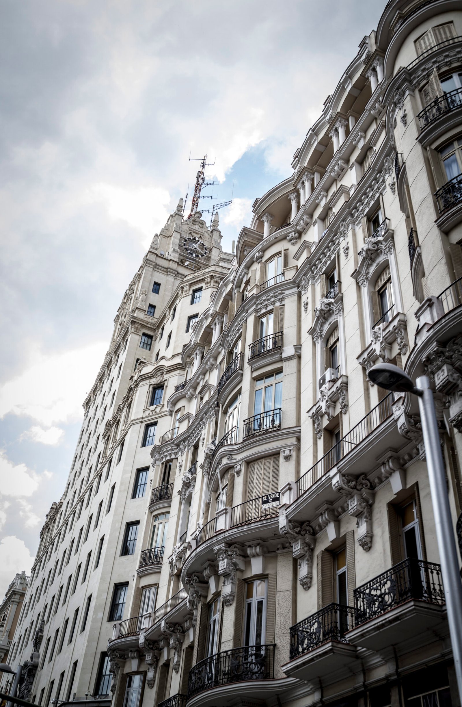 The Gran Via street in Madrid showing the city's characteristic architecture