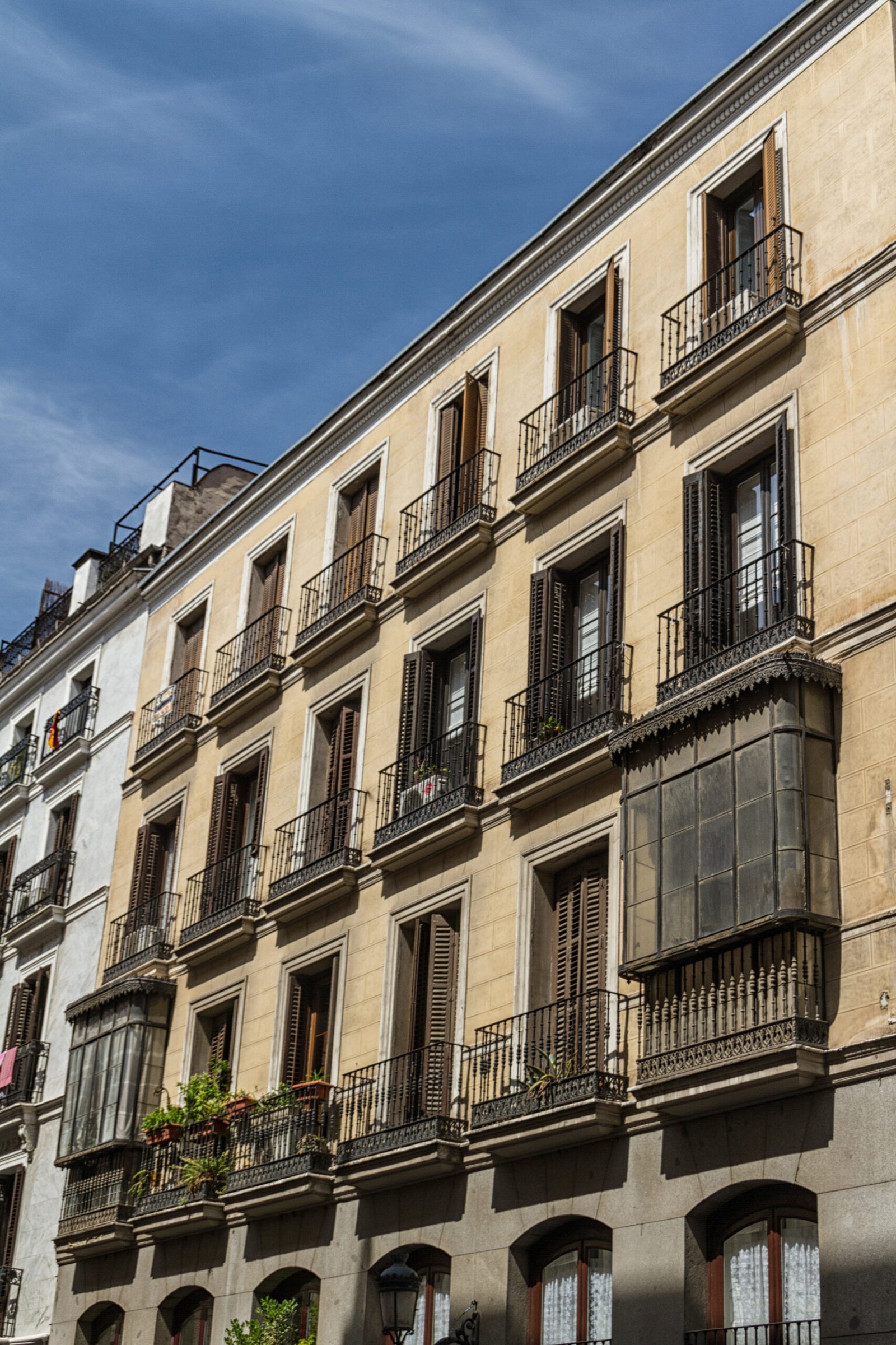 A street view in downtown Madrid, Spain