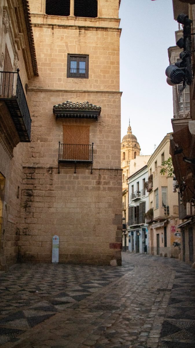 A narrow street in the old town of Malaga