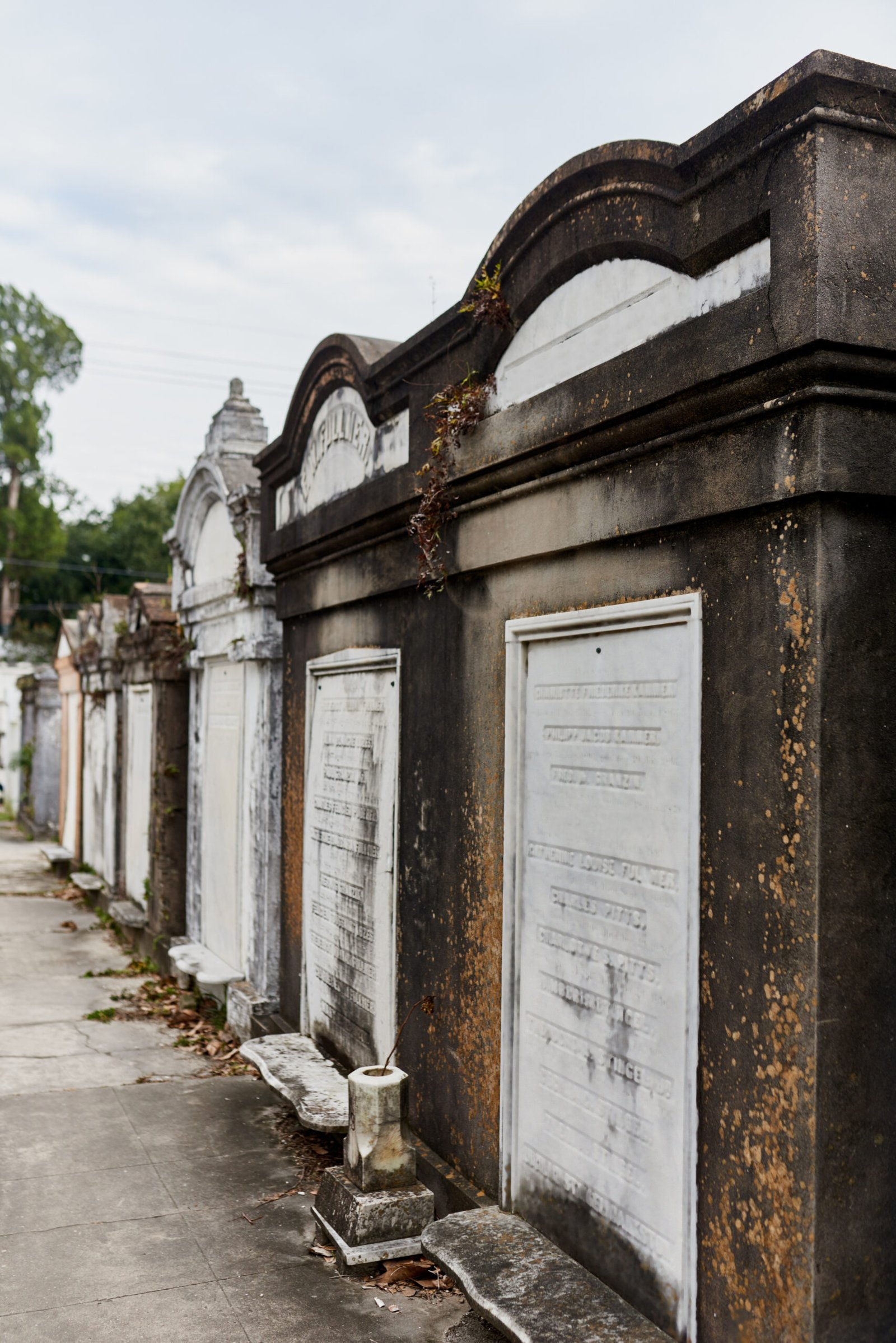 Above-ground tombstone in a historic New Orleans cemetery