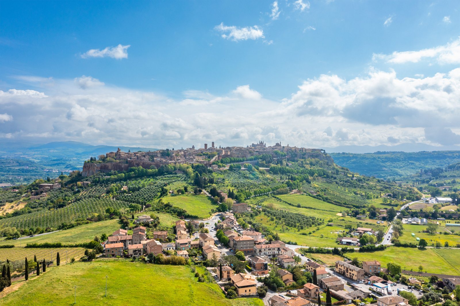 Panoramic view of Orvieto, a hilltop town in Umbria, Italy