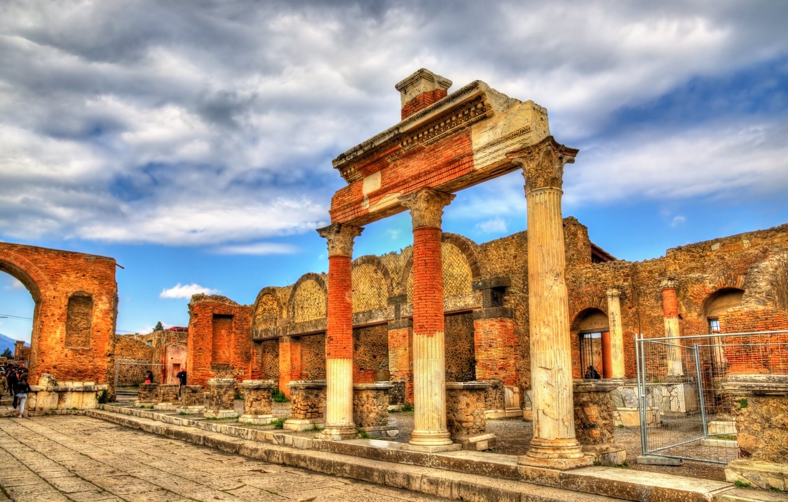 Ancient ruins of the Forum in Pompeii Italy