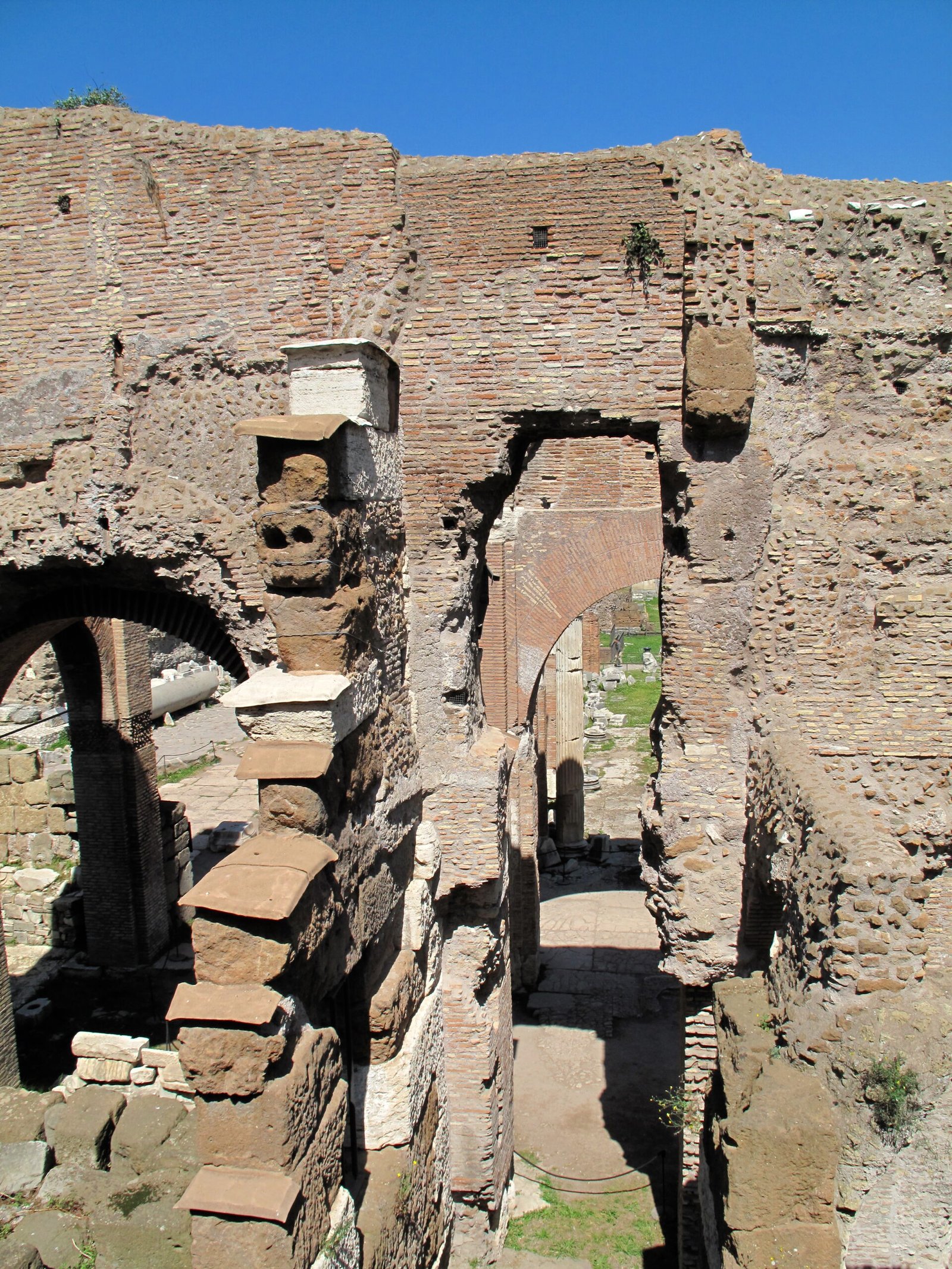 Exterior of ancient ruins at Ostia Antica on a sunny day