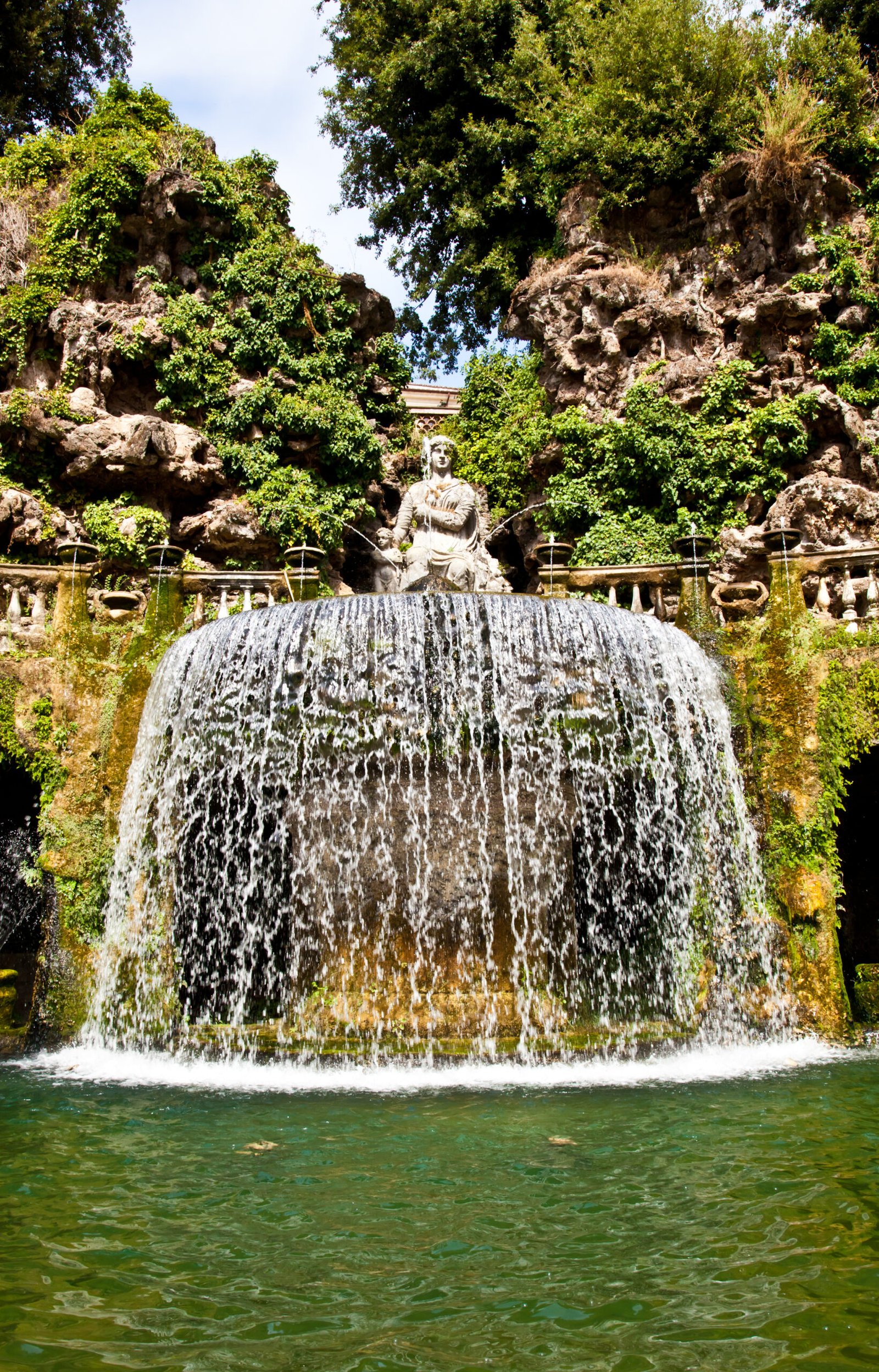Detail of the luxury Villa d'Este gardens in Tivoli, near Rome