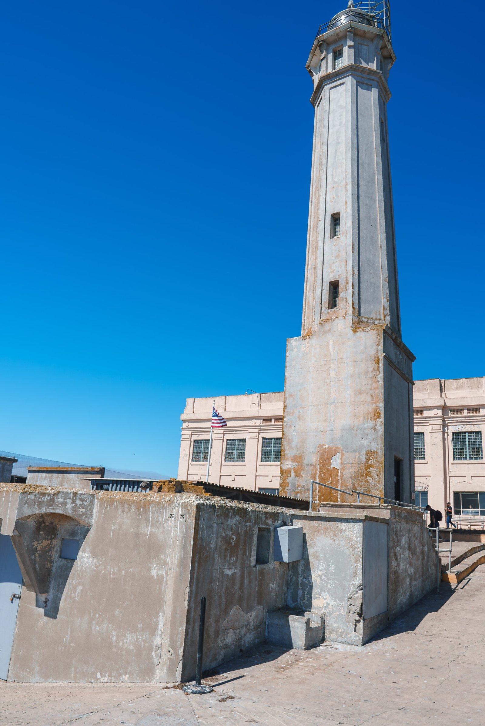 Historical Alcatraz Island landscape with lighthouse, San Francisco