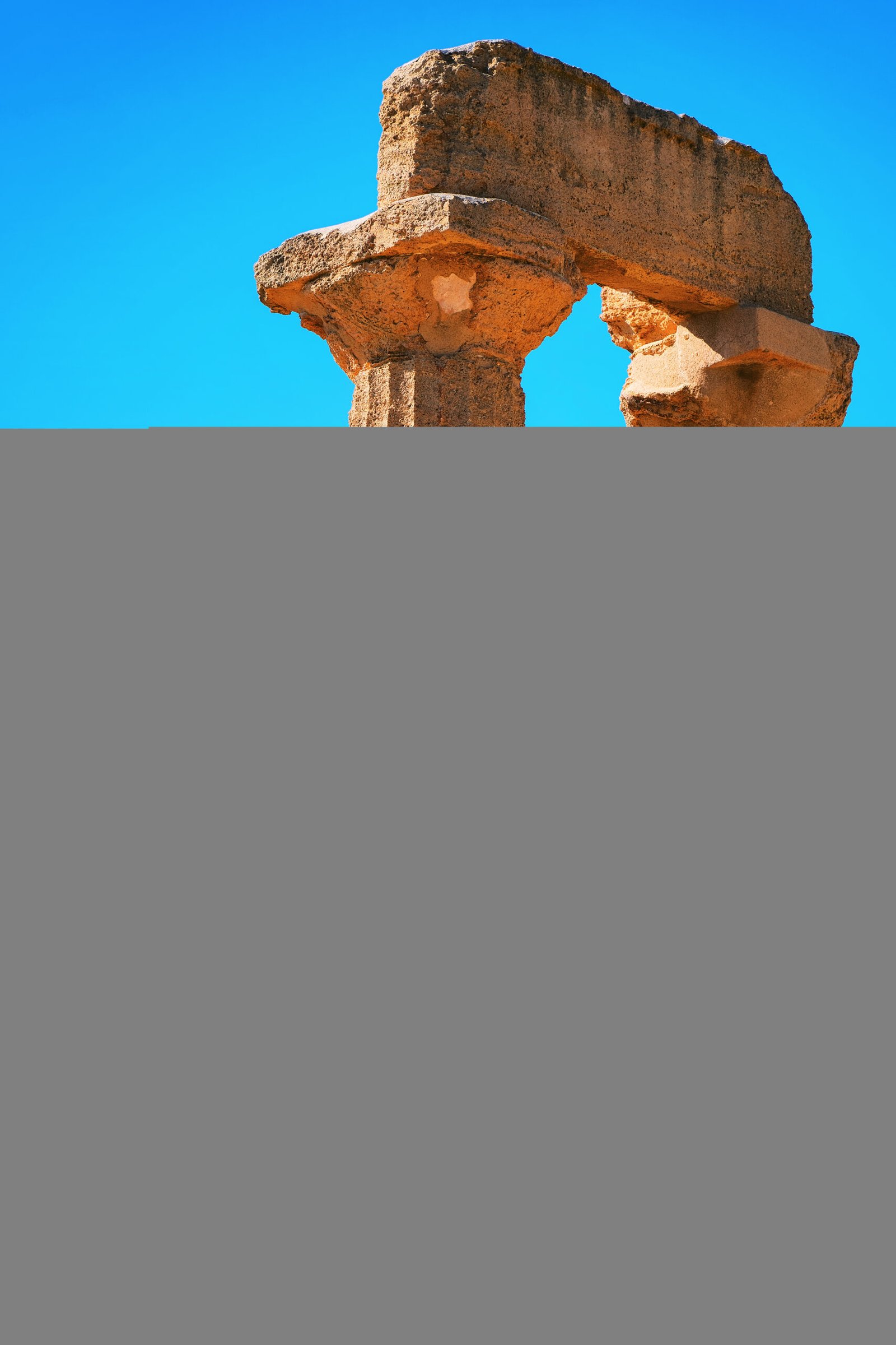 Columns of the Temple of Juno in the Valley of the Temples, Agrigento, Sicily