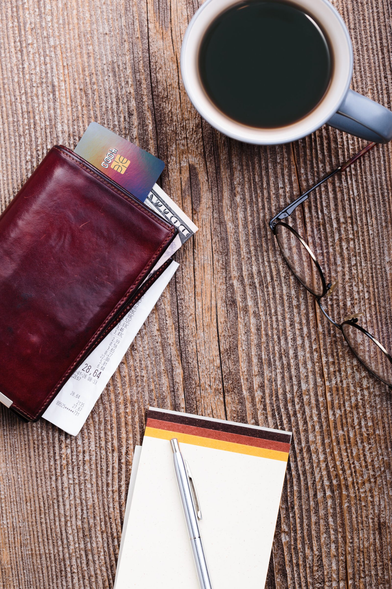 Wallet with cards and cash