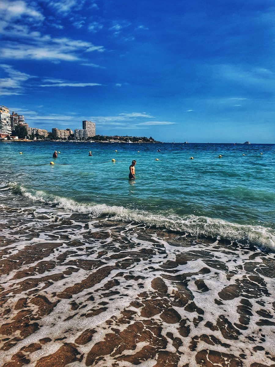 Mediterranean beach on a sunny summer day