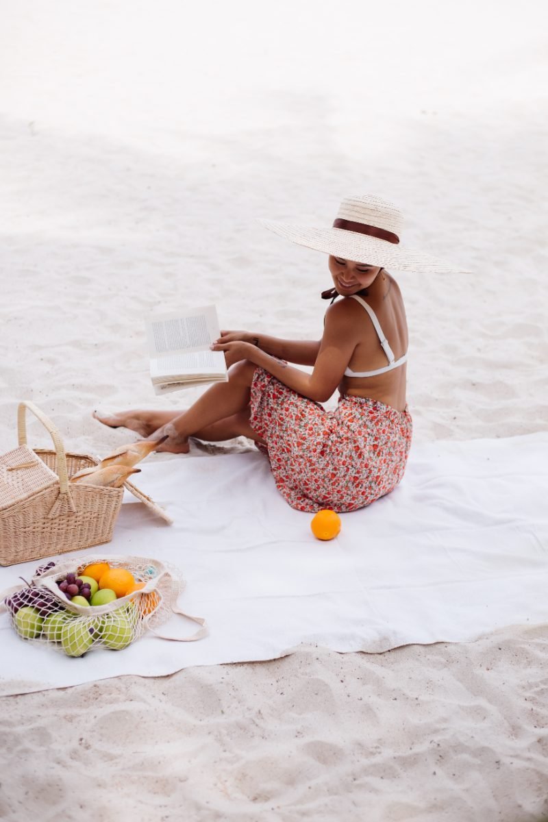 Relaxing on the beach on a sunny afternoon