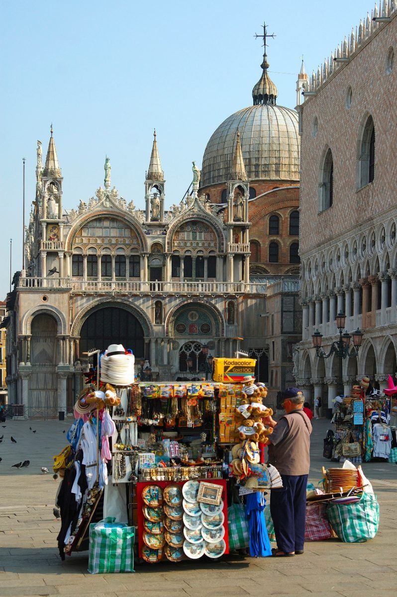 Souvenir stall on San Marco square, Venice