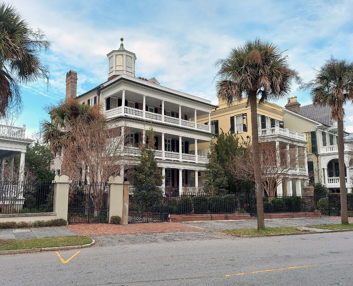 The waterfront promenade at The Battery in Charleston South Carolina