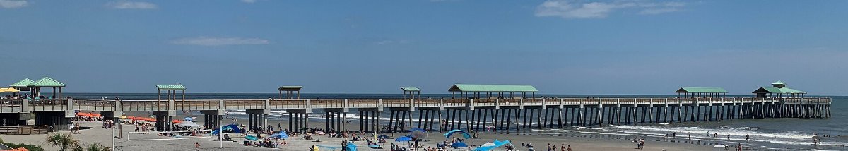 The wide Atlantic beach at Folly Beach near Charleston