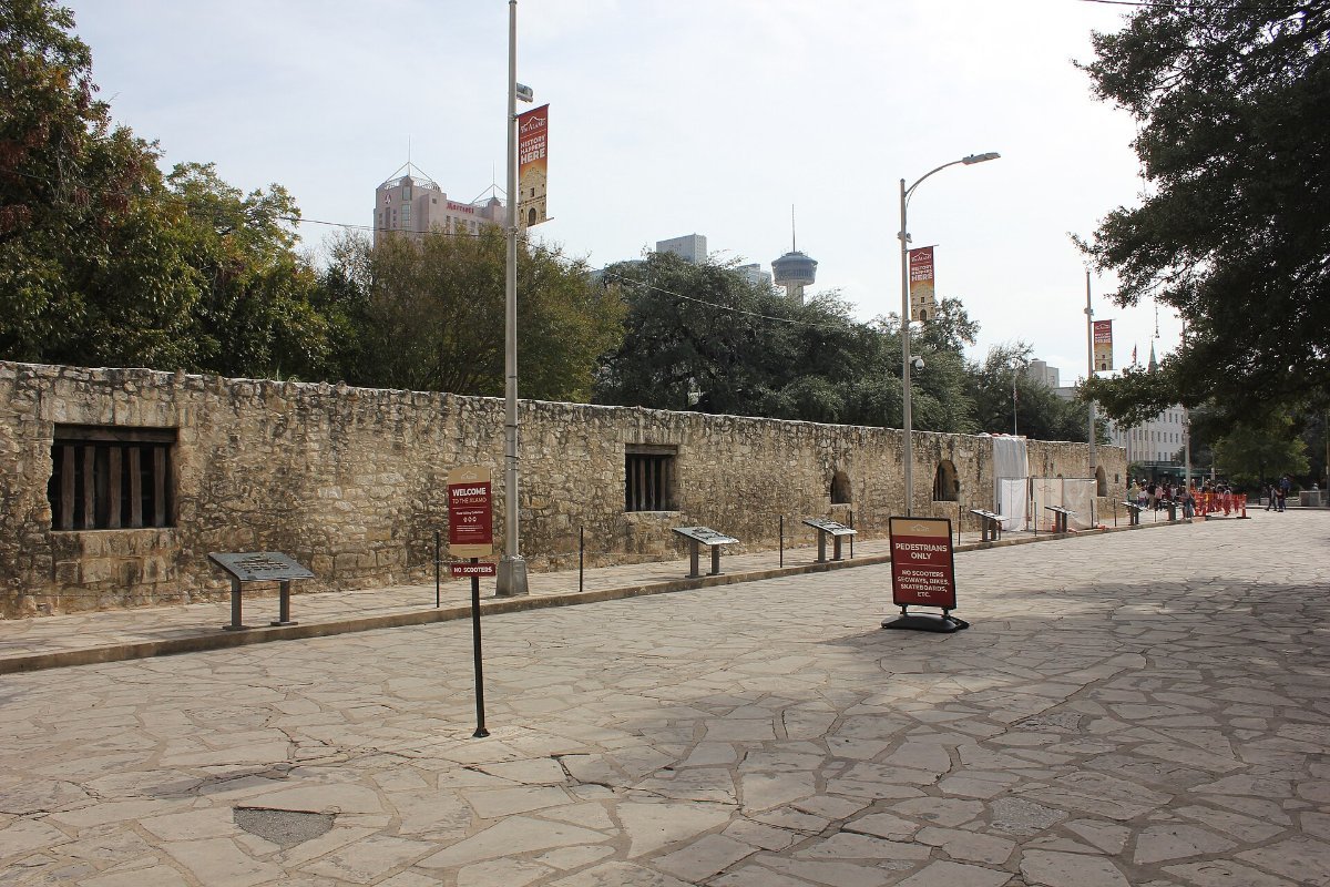 The Alamo in the middle of downtown San Antonio