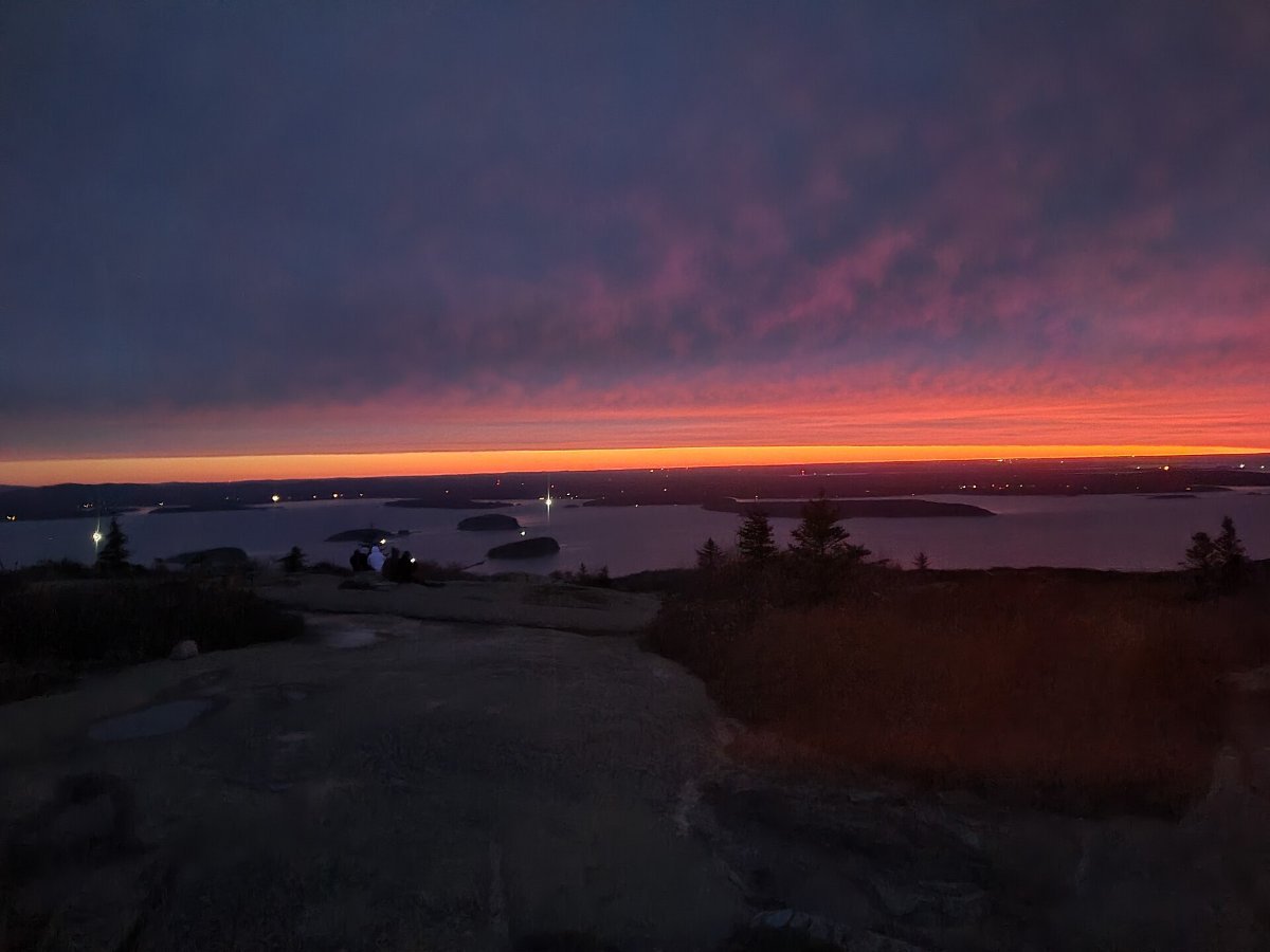 The bare summit of Cadillac Mountain at first light