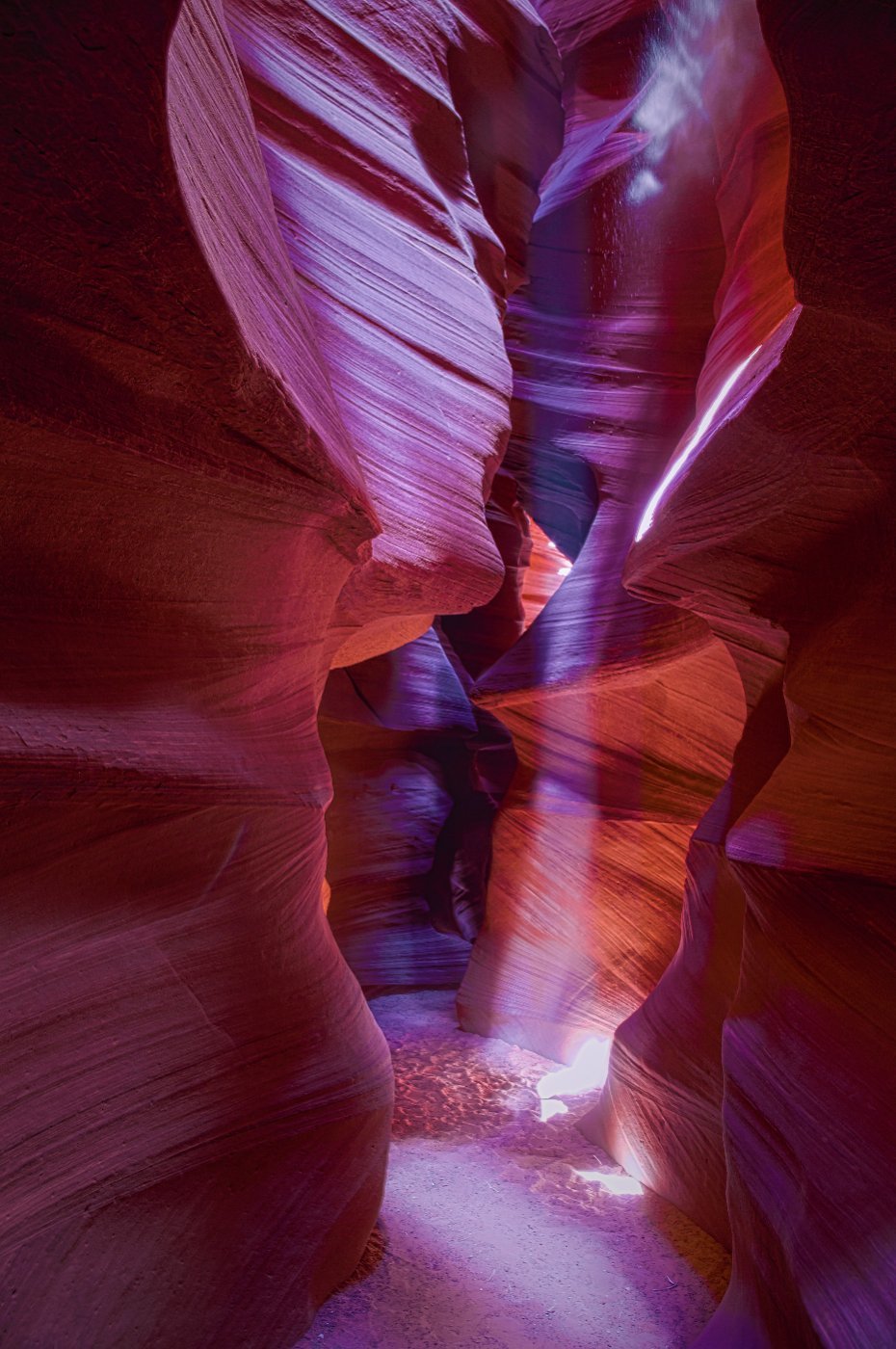 The curved sandstone walls of Antelope Canyon in Arizona