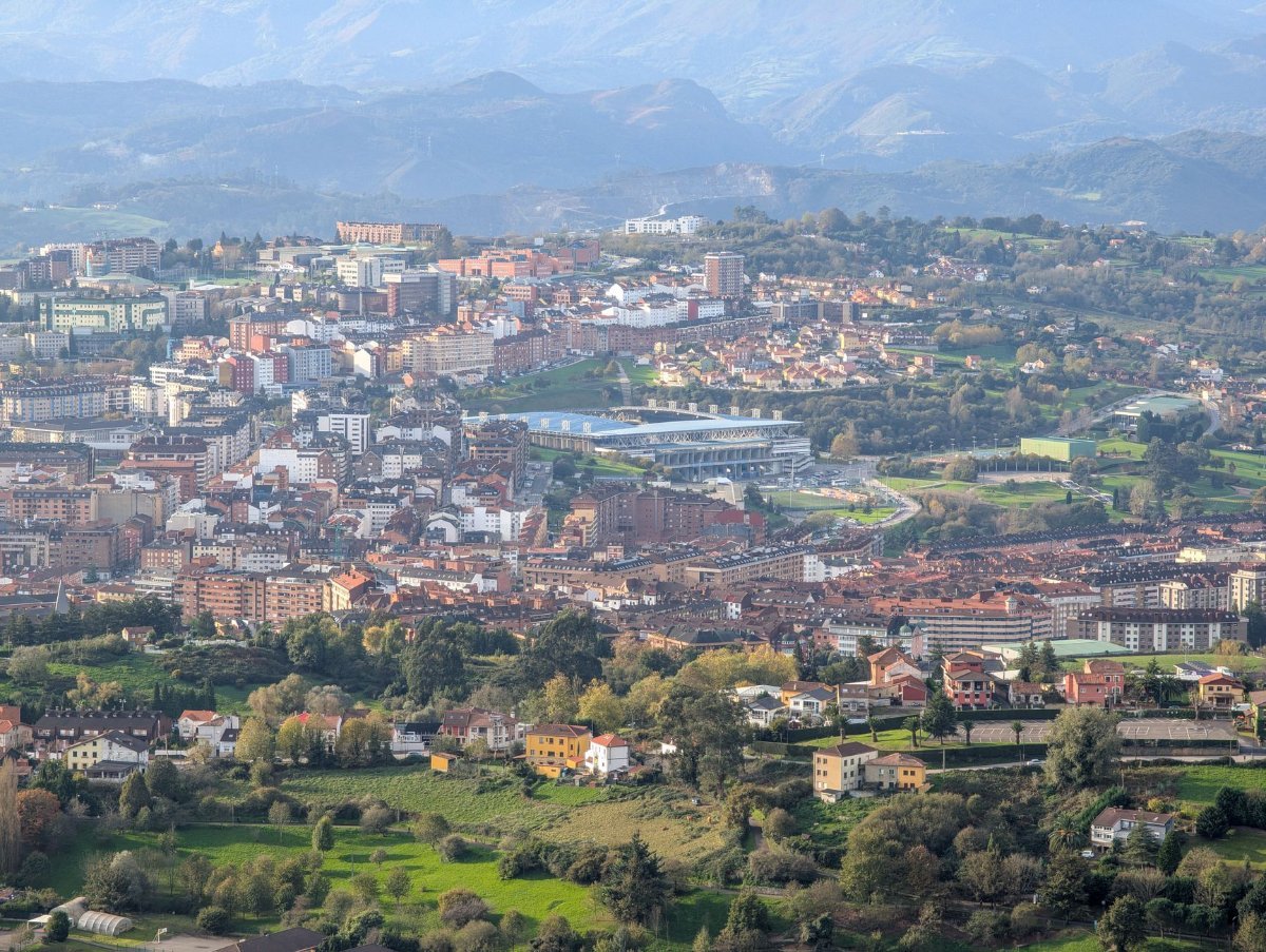 Oviedo and the surrounding mountains in Asturias