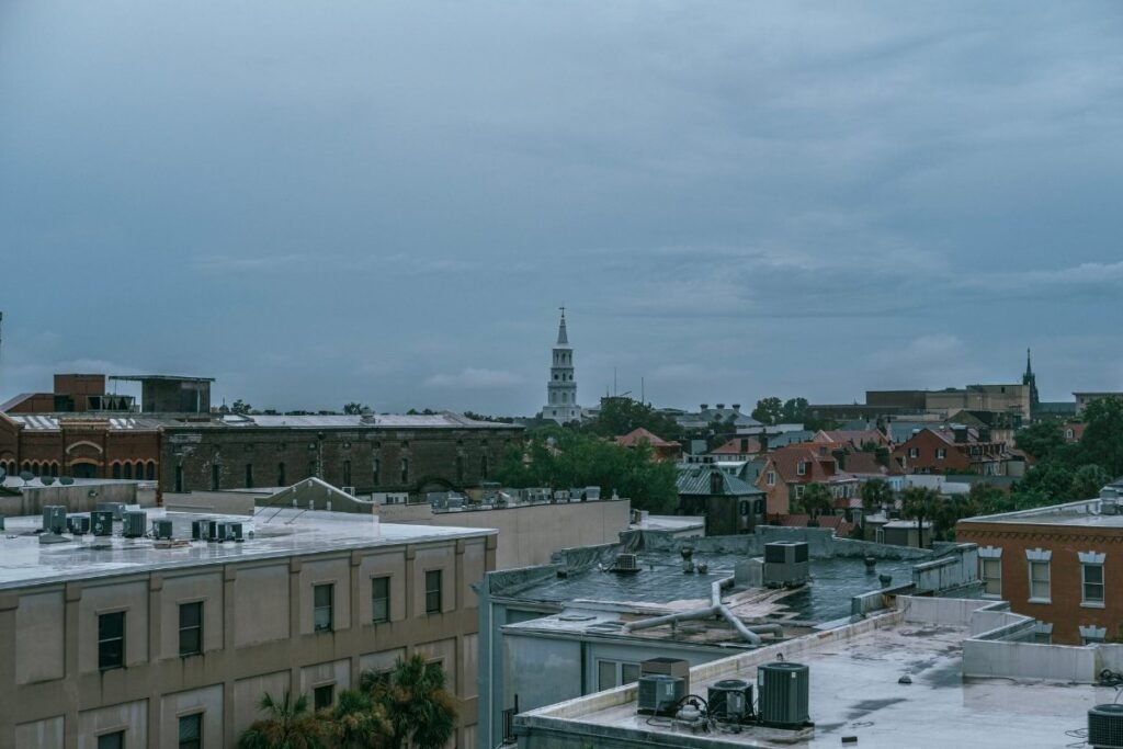 The steeples and historic rooftops of Charleston, South Carolina