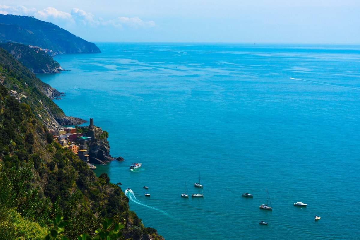 The Ligurian coast near Vernazza in the Cinque Terre