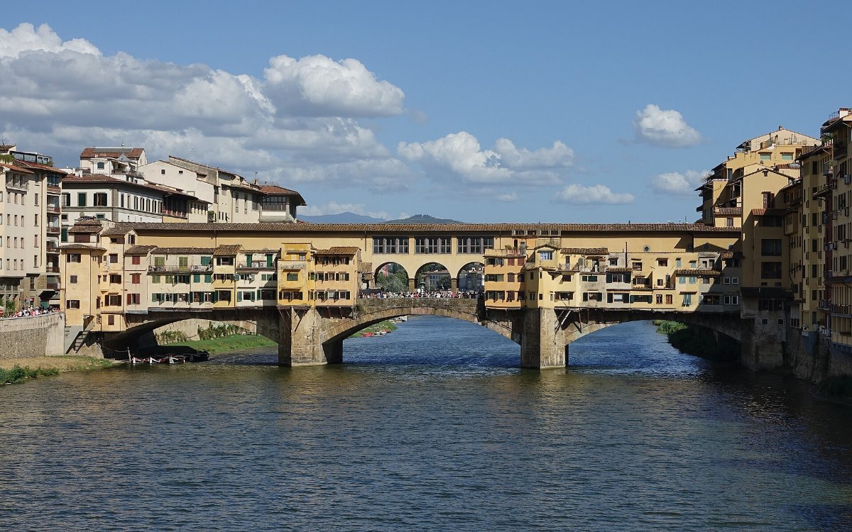 The Ponte Vecchio over the Arno in Florence, Italy