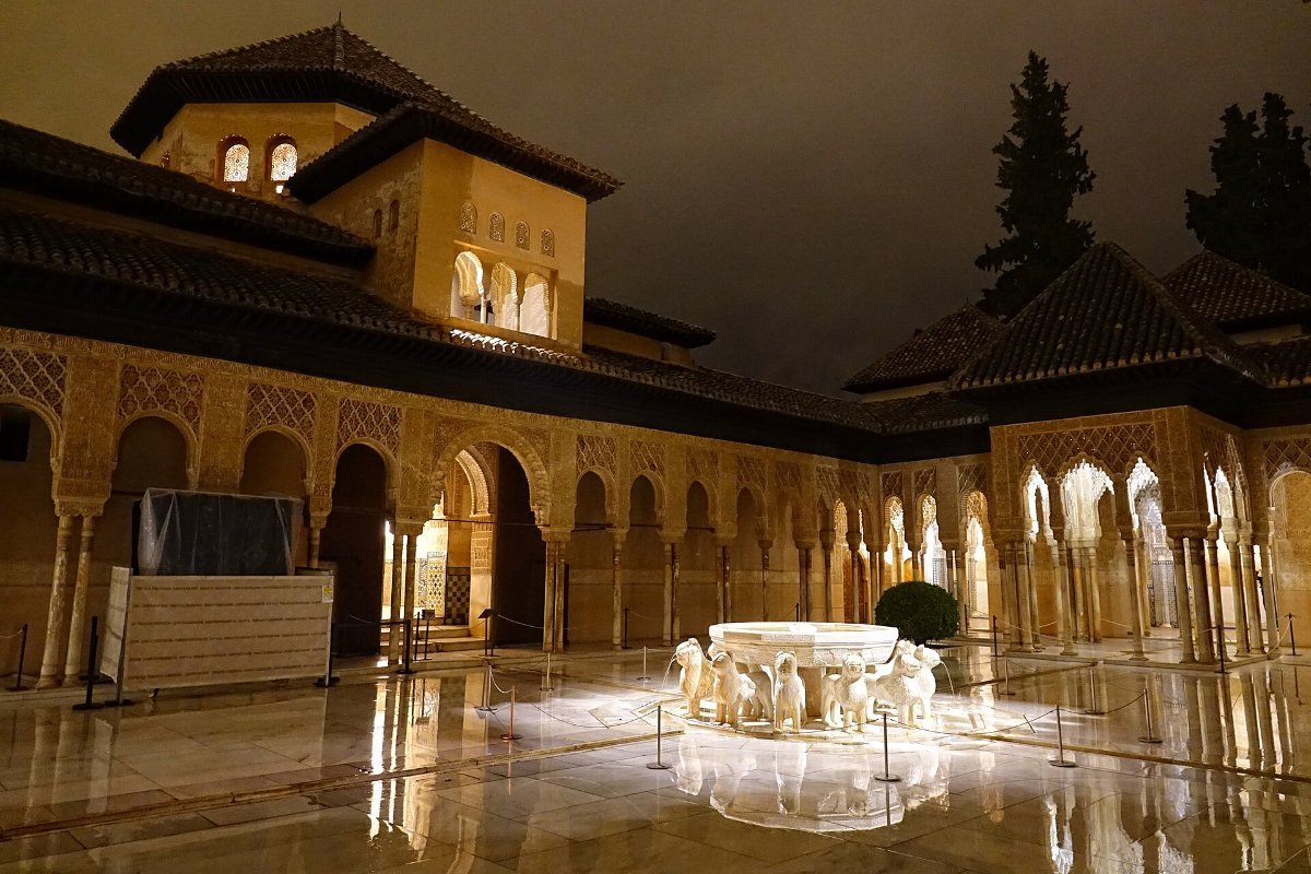 The Court of the Lions inside the Alhambra