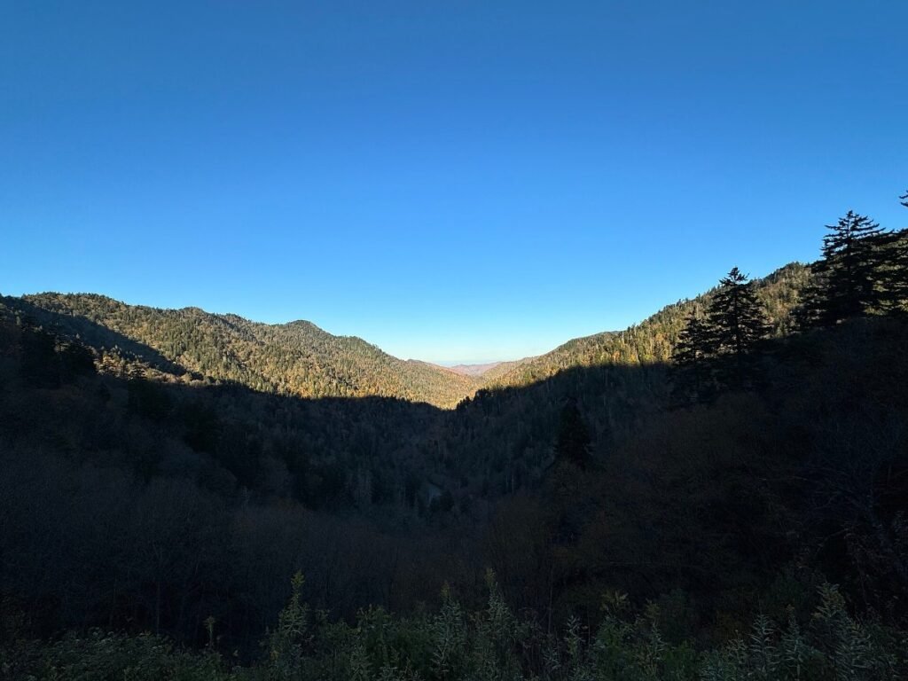 The layered blue ridges of the Great Smoky Mountains