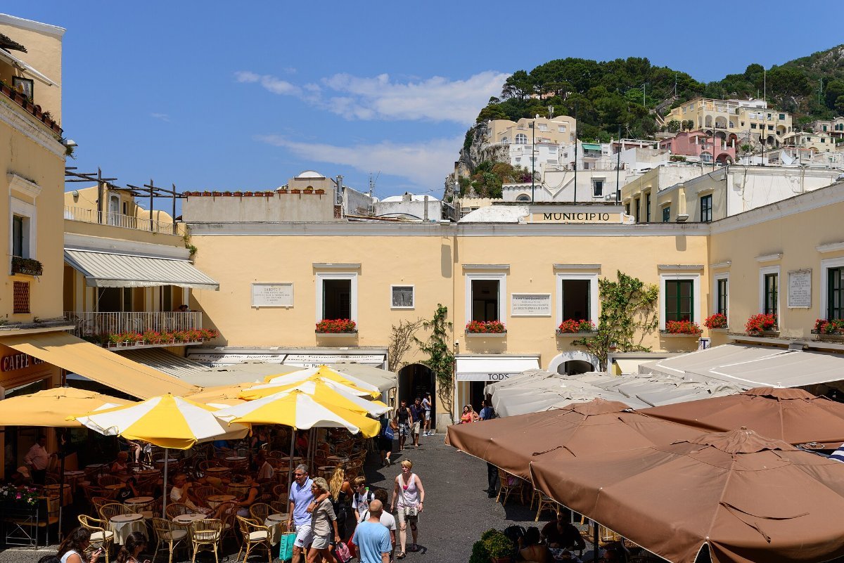 The town of Capri above the sea