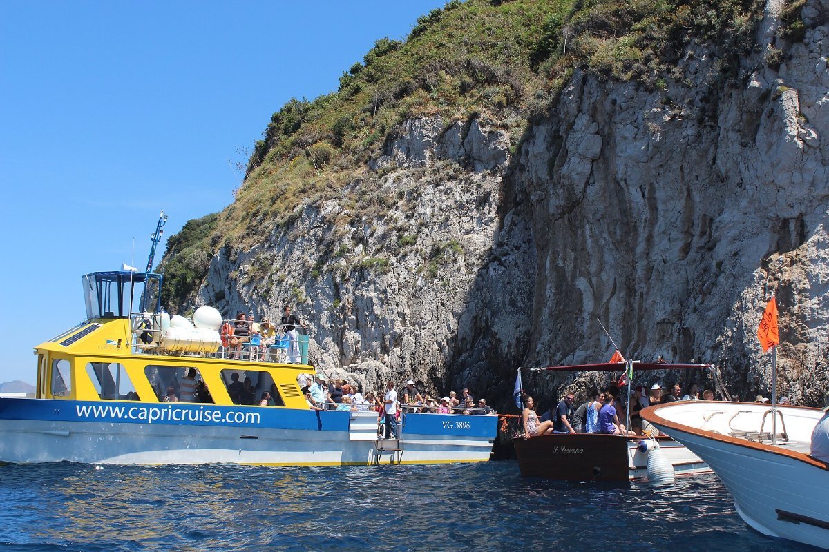The entrance to the Blue Grotto on the Capri coast
