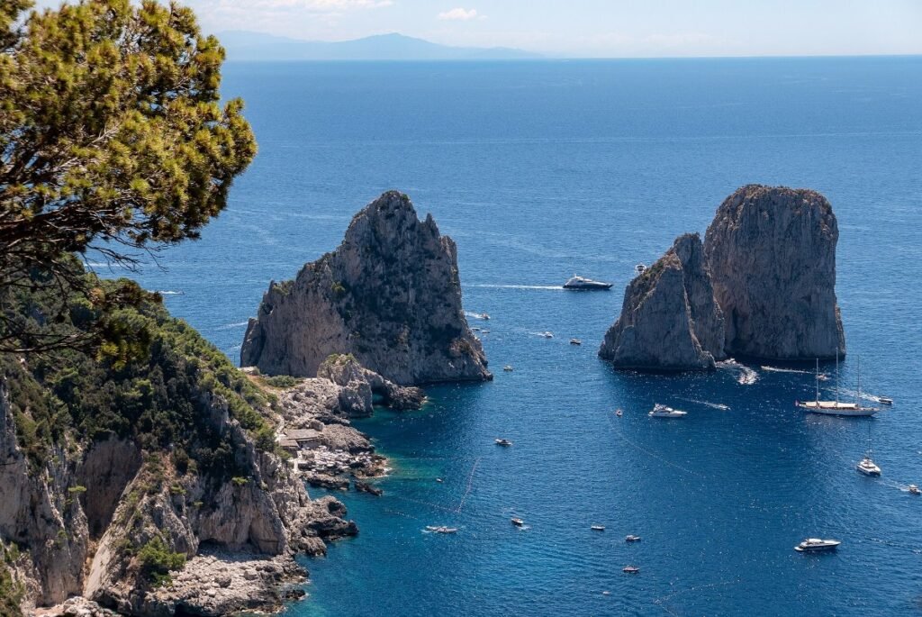 The Faraglioni rocks off the south coast of Capri