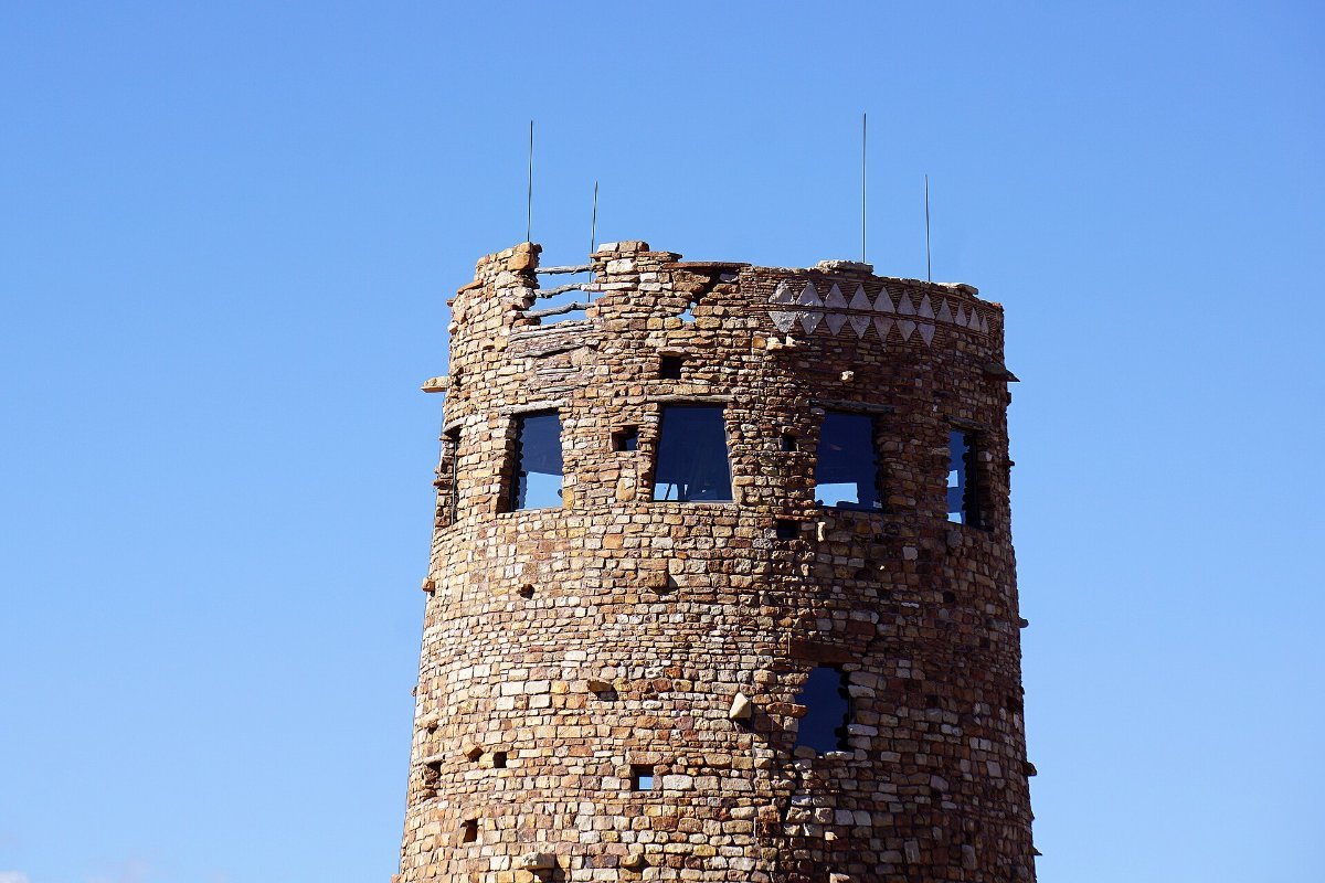 The Desert View Watchtower at the eastern end of the South Rim