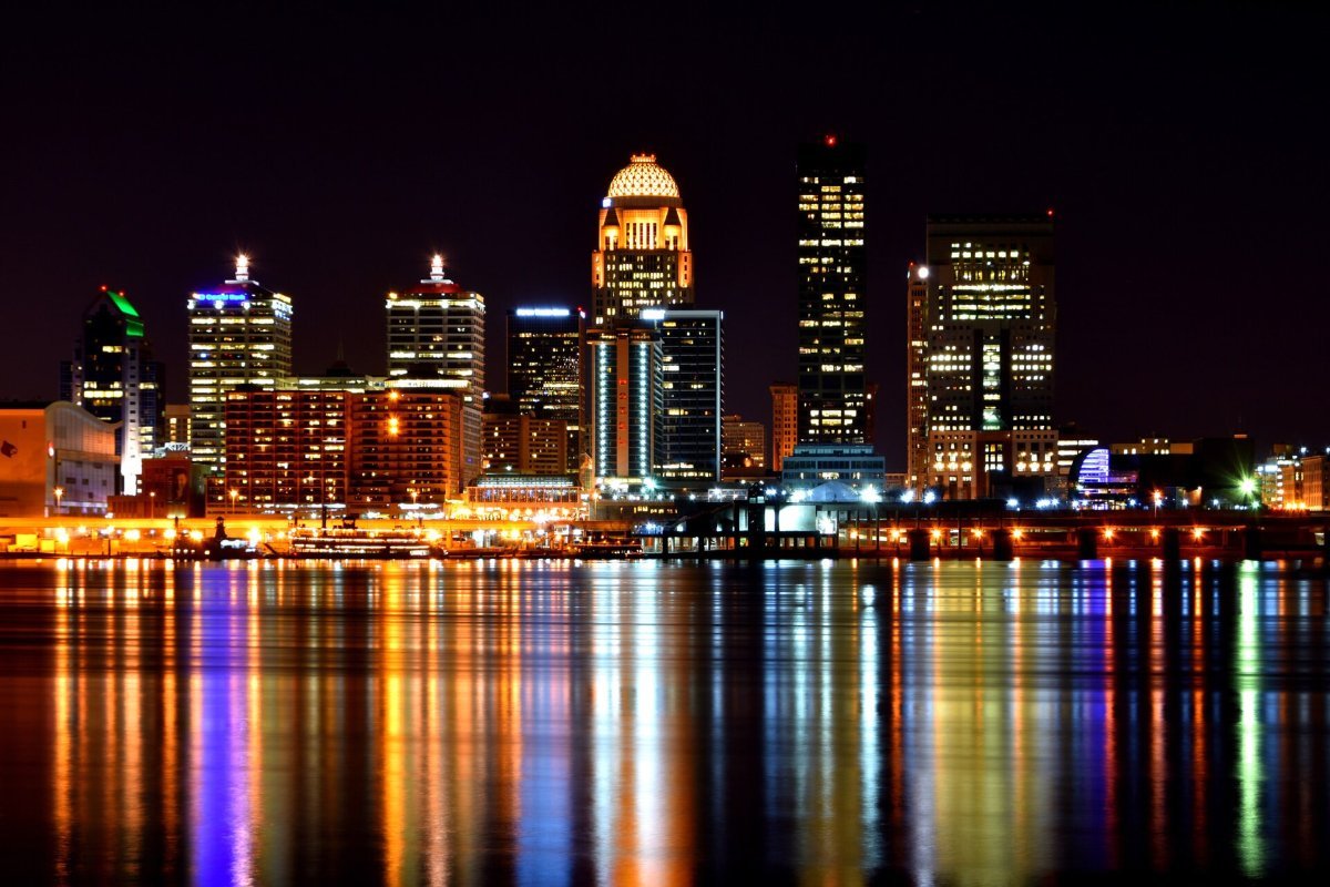 Downtown Louisville, Kentucky at night