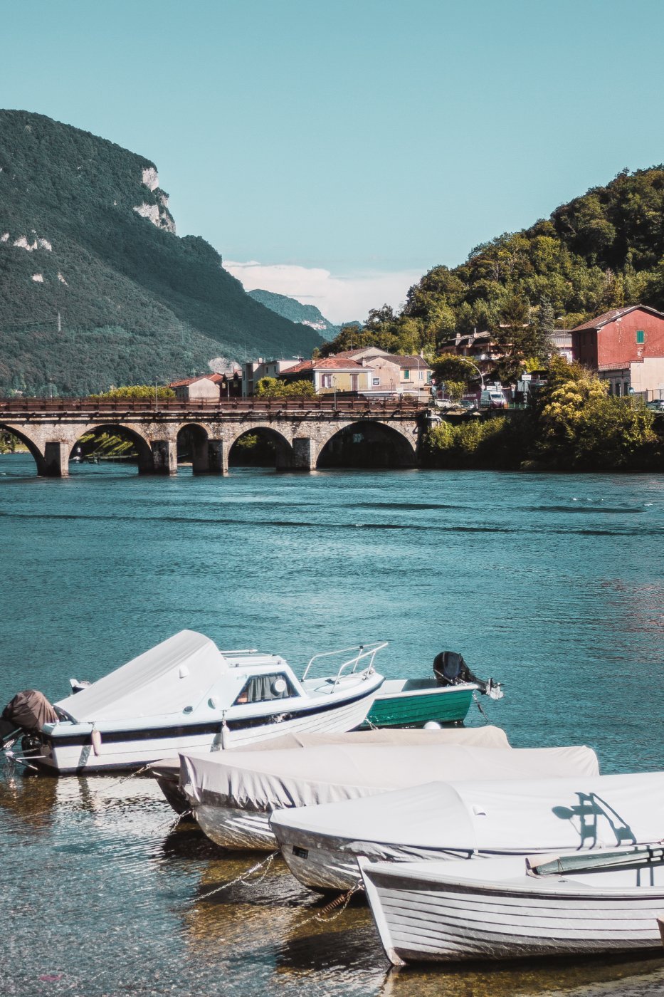 A small town on the shore of Lake Como