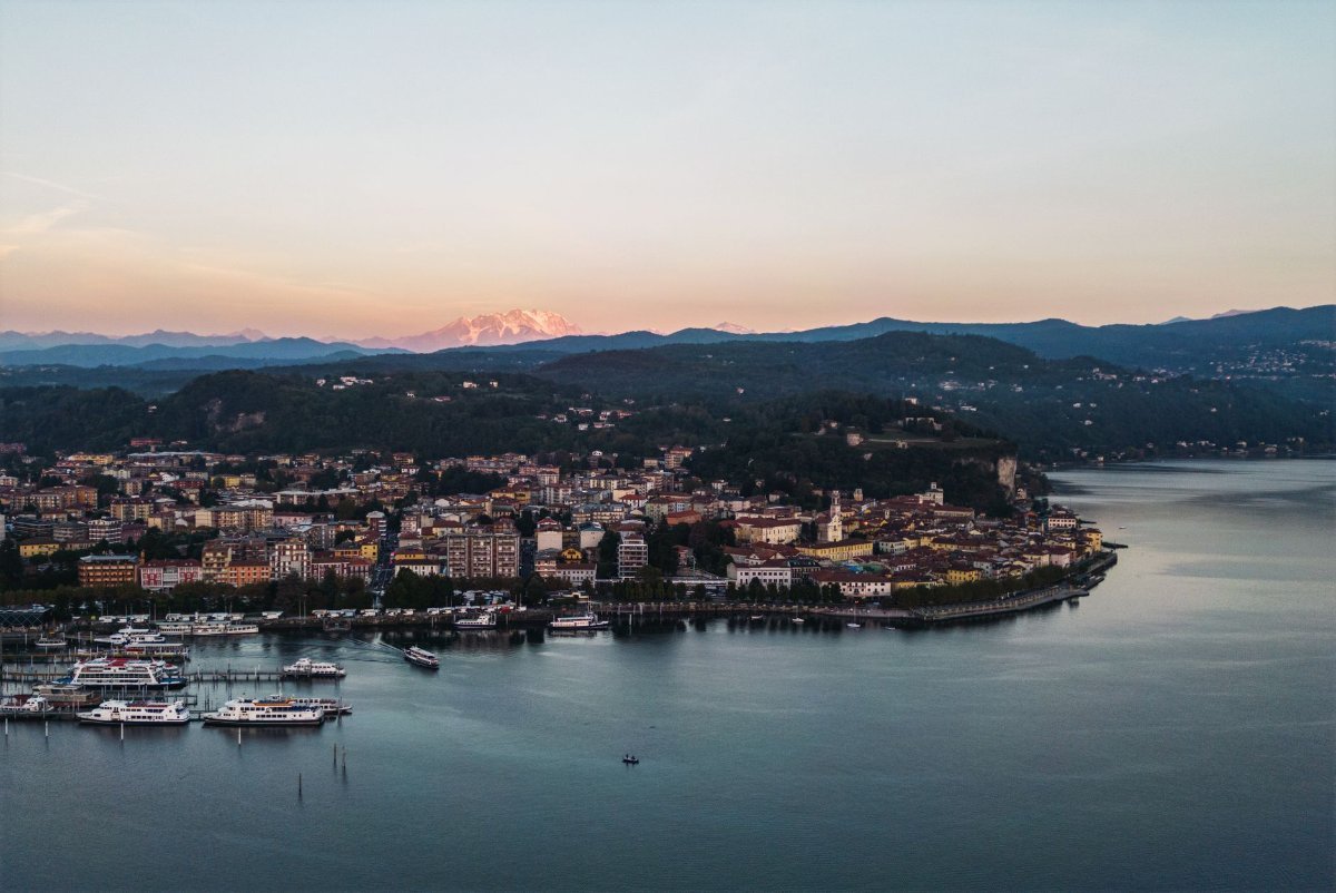 Lake Maggiore with the Alps behind