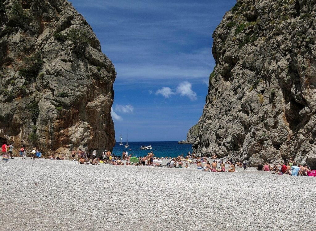 The Serra de Tramuntana above the sea on Mallorca